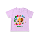 Onam Fun Starts - Customised T-Shirt for kids - LILAC - 0-5Month Old (Chest 17")