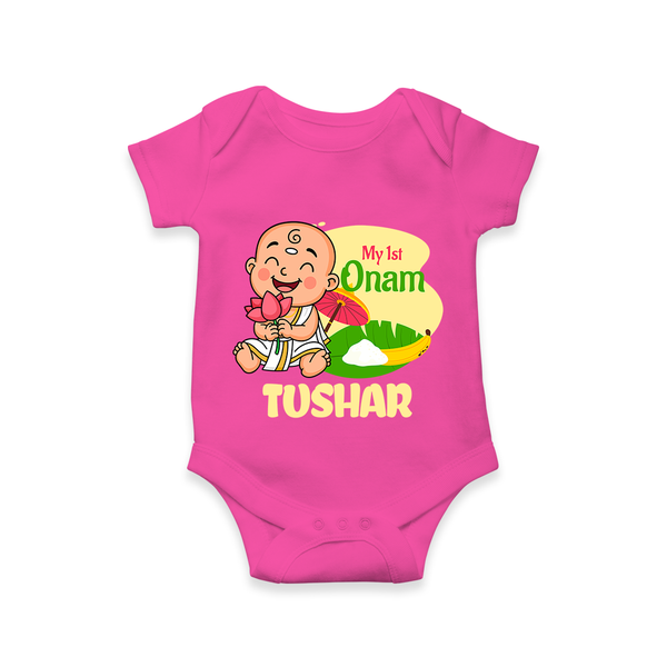 My First Onam Little Krishna Celebration Romper - HOT PINK - New Born (Chest 14")