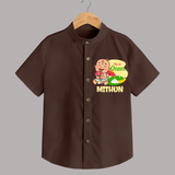 My First Onam Custom Shirt | Personalized Shirt for Your Baby's First Onam - CHOCOLATE BROWN - 0 - 6 Months Old (Chest 23")