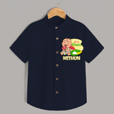 My First Onam Custom Shirt | Personalized Shirt for Your Baby's First Onam - NAVY BLUE - 0 - 6 Months Old (Chest 23")