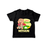My First Onam Custom T-Shirt | Personalized T-Shirt for Your Baby's First Onam - BLACK - 0-5 Months Old (Chest 17")
