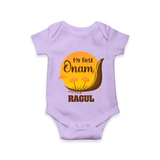 My First Onam Kerala Snake Boat Romper - LILAC - New Born (Chest 14")