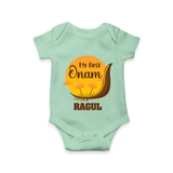 My First Onam Kerala Snake Boat Romper - MINT GREEN - New Born (Chest 14")