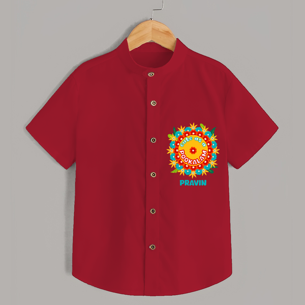 Cute As A Pookalam - Customised Shirt for kids - RED - 0 - 6 Months Old (Chest 23")