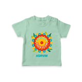 Cute As A Pookalam - Customised T-Shirt for kids - MINT GREEN - 0-5Month Old (Chest 17")