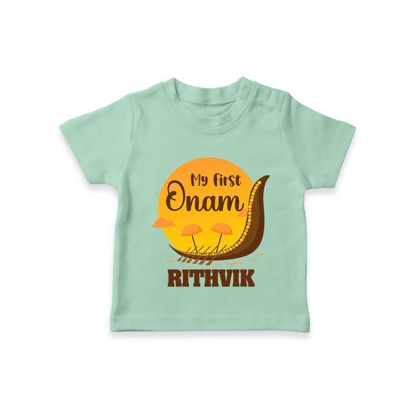 My 1st Onam Celebration T-Shirt | Custom Baby T-Shirt for First Onam - MINT GREEN - 0-5 Months Old (Chest 17")
