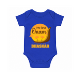 My First Onam Kerala Snake Boat Romper - COBALT BLUE - New Born (Chest 14")