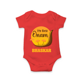My First Onam Kerala Snake Boat Romper - RED - New Born (Chest 14")