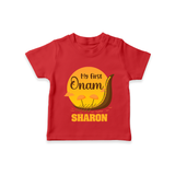 My 1st Onam Celebration T-Shirt | Custom Baby T-Shirt for First Onam - RED - 0-5 Months Old (Chest 17")