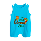 My First Onam Baby Romper Suit / Sleeveless Romper | Customizable Romper Suit / Sleeveless Romper for Onam Celebrations - SKY BLUE - 0 - 5 Months Old (Chest 18")