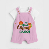 My First Onam Kathakali & King Mahabali Dungaree - BABY PINK - 0 - 5 Months Old (Chest 18")