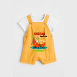 Onam Sadhya Is Here - Customised Dungaree for kids - PASTEL YELLOW - 0 - 5 Months Old (Chest 18")