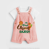 My First Onam Kathakali & King Mahabali Dungaree - PEACH - 0 - 5 Months Old (Chest 18")