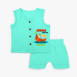 Onam Sadhya Is Here - Customised Jabla for kids - AQUA GREEN - 0-3 Month Old (Chest 9.8")