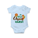 My First Onam Kathakali & King Mahabali Romper - BABY BLUE - New Born (Chest 14")