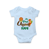 My First Onam Baby Romper / Onesie | Customizable Romper / Onesie for Onam Celebrations - BABY BLUE - New Born (Chest 14")
