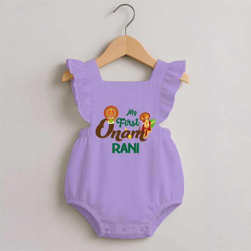 My First Onam Baby Romper Frock | Customizable Romper Frock for Onam Celebrations - LILAC - 0 - 3 Months Old (Chest 19")