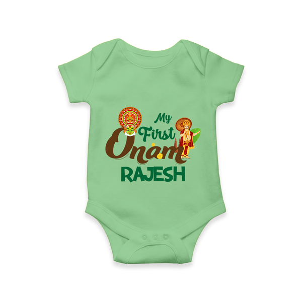My First Onam Kathakali & King Mahabali Romper - GREEN - New Born (Chest 14")