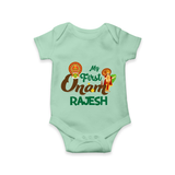 My First Onam Kathakali & King Mahabali Romper - MINT GREEN - New Born (Chest 14")