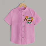 My First Onam Baby Shirt | Customizable Shirt for Onam Celebrations - BABY PINK - 0 - 6 Months Old (Chest 23")
