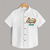 My First Onam Baby Shirt | Customizable Shirt for Onam Celebrations - WHITE - 0 - 6 Months Old (Chest 23")