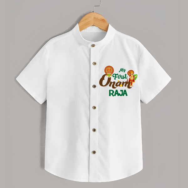 My First Onam Baby Shirt | Customizable Shirt for Onam Celebrations - WHITE - 0 - 6 Months Old (Chest 23")