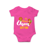 My First Onam Kathakali & King Mahabali Romper - HOT PINK - New Born (Chest 14")