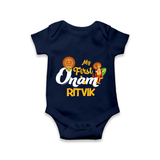My First Onam Kathakali & King Mahabali Romper - NAVY BLUE - New Born (Chest 14")