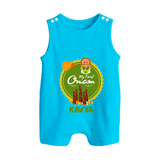 My First Onam Romper Suit / Sleeveless Romper for Baby | Personalized Baby Romper Suit / Sleeveless Romper for Onam Festivities - SKY BLUE - 0 - 5 Months Old (Chest 18")