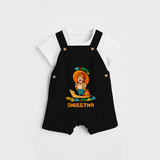 Onam Ashamsakal - Customised Dungaree for kids - BLACK - 0 - 5 Months Old (Chest 18")