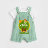 My First Onam Kerala Heritage Emblem Dungaree - MINT GREEN - 0 - 5 Months Old (Chest 18")