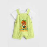 Onam Ashamsakal - Customised Dungaree for kids - PASTEL GREEN - 0 - 5 Months Old (Chest 18")