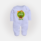 My First Onam Sleep Suit for Baby | Personalized Baby Sleep Suit for Onam Festivities - BABY BLUE - New Born (Chest 7.5")