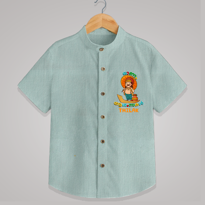 Onam Ashamsakal - Customised Shirt for kids - ARCTIC BLUE - 0 - 6 Months Old (Chest 23")