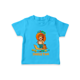 Onam Ashamsakal - Customised T-Shirt for kids - SKY BLUE - 0-5Month Old (Chest 17")