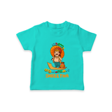 Onam Ashamsakal - Customised T-Shirt for kids - TEAL - 0-5Month Old (Chest 17")