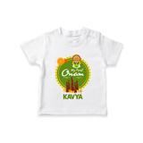 My First Onam T-Shirt for Baby | Personalized Baby T-Shirt for Onam Festivities - WHITE - 0-5 Months Old (Chest 17")