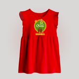 My First Onam Kerala Heritage Emblem Baby Frock - RED - 0 - 3 Months Old (Chest 17")