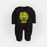 My First Onam Kerala Heritage Emblem Full Body Suit - BLACK - New Born (Chest 7.5")