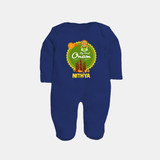 My First Onam Sleep Suit for Baby | Personalized Baby Sleep Suit for Onam Festivities - NAVY BLUE - New Born (Chest 7.5")