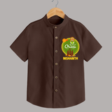 My First Onam Shirt for Baby | Personalized Baby Shirt for Onam Festivities - CHOCOLATE BROWN - 0 - 6 Months Old (Chest 23")