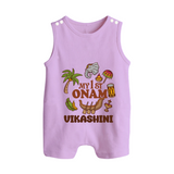 My First Onam Traditional Romper Suit / Sleeveless Romper | Custom Romper Suit / Sleeveless Romper for Celebrating Onam - LILAC - 0 - 5 Months Old (Chest 18")