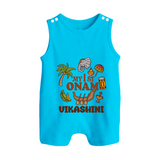My First Onam Traditional Romper Suit / Sleeveless Romper | Custom Romper Suit / Sleeveless Romper for Celebrating Onam - SKY BLUE - 0 - 5 Months Old (Chest 18")