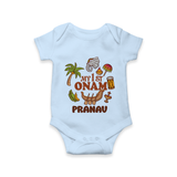 My First Onam Kerala Festival Icons Romper - BABY BLUE - New Born (Chest 14")