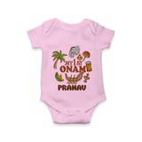 My First Onam Kerala Festival Icons Romper - BABY PINK - New Born (Chest 14")