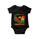 Onam Ashamsakal - Customised Cute Onesies for kids - BLACK - 0-3Month Old (Chest 16")