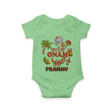 My First Onam Kerala Festival Icons Romper - GREEN - New Born (Chest 14")