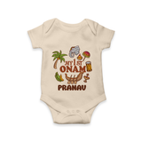 My First Onam Kerala Festival Icons Romper - IVORY - New Born (Chest 14")