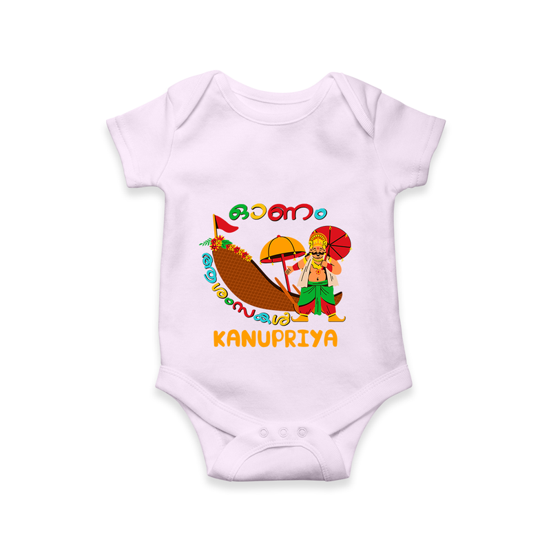 Onam Ashamsakal - Customised Cute Onesies for kids - LILAC - 0-3Month Old (Chest 16")