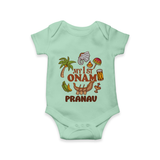 My First Onam Kerala Festival Icons Romper - MINT GREEN - New Born (Chest 14")